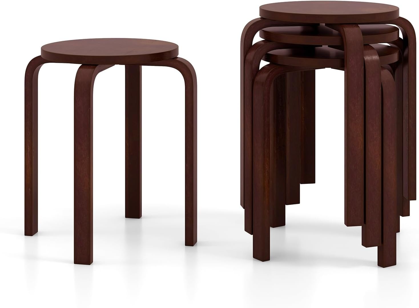 Banco Nórdico Apilable de Madera Curvada