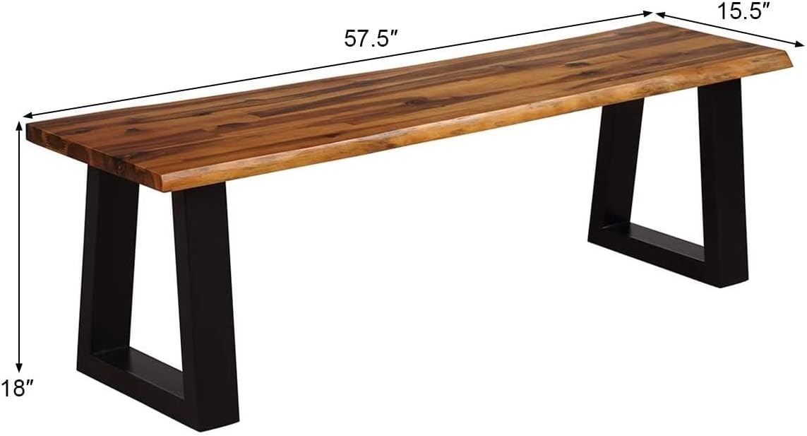 Otra vista de 2 Bancos Acacia Industrial 57.5" Premium