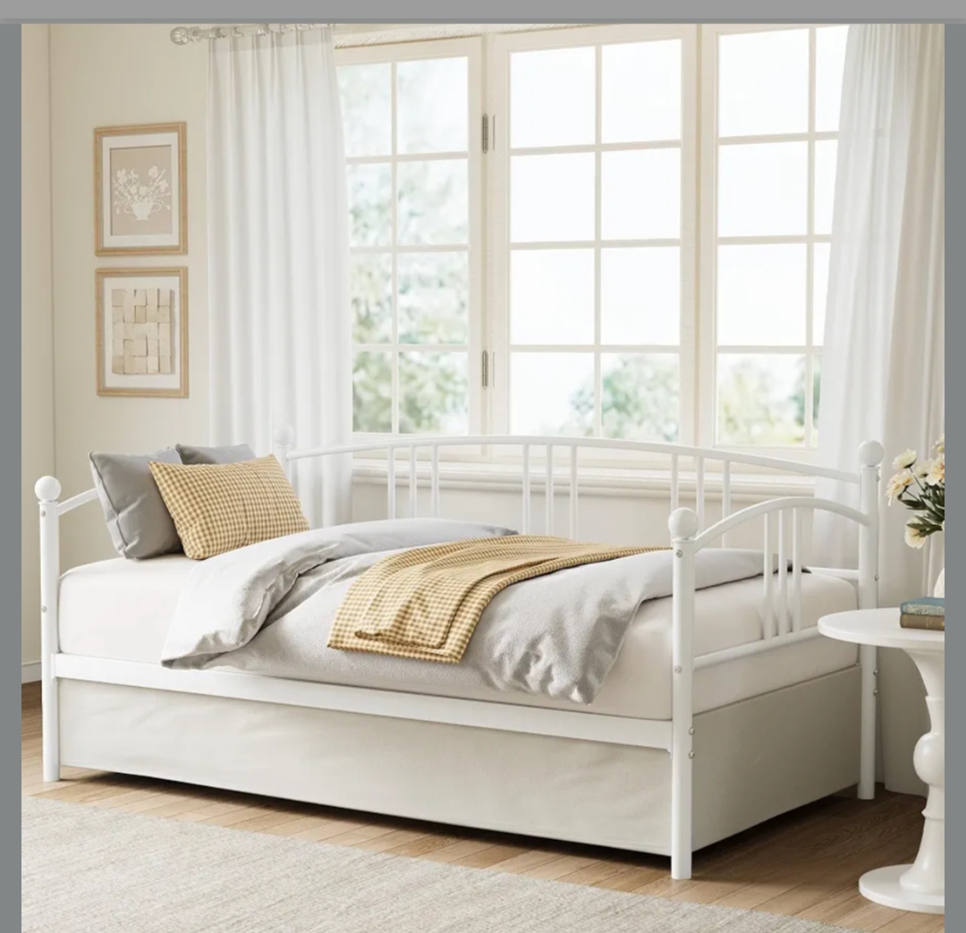 Cama Individual Moderna con Base Metálica