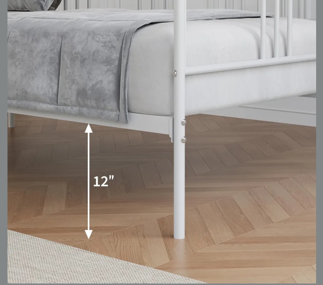 Otra vista de Cama Individual Moderna con Base Metálica