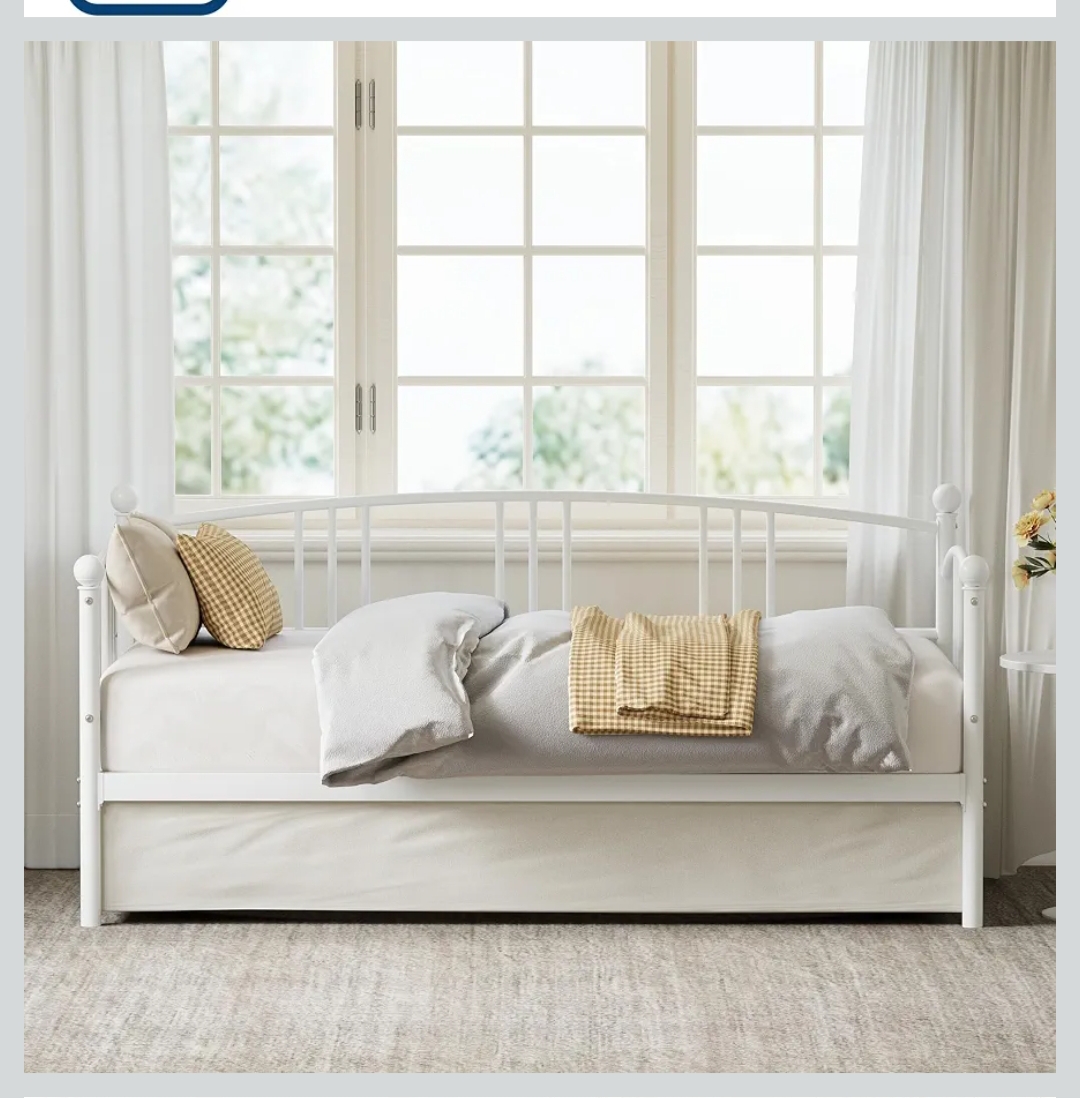 Otra vista de Cama Individual Moderna con Base Metálica