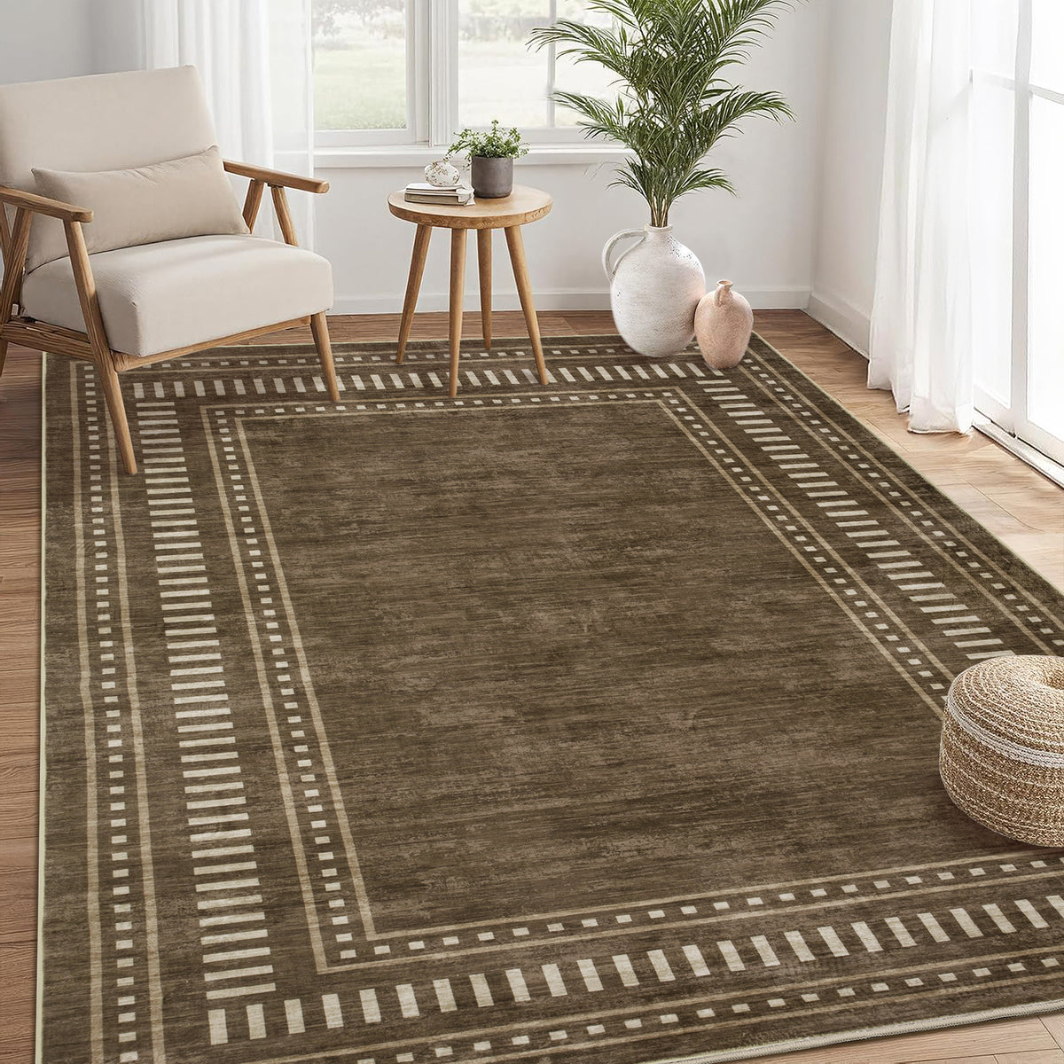 Otra vista de Tapete corredor lavable con borde moderno 4x6