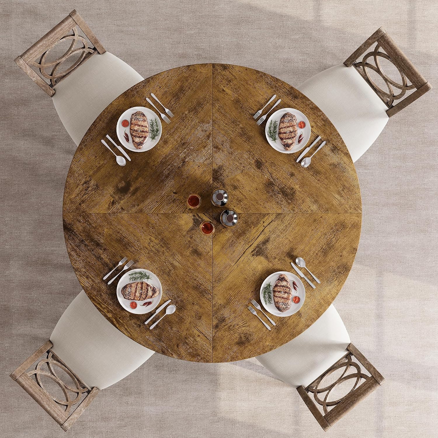 Otra vista de Mesa redonda de comedor de 47 pulgadas