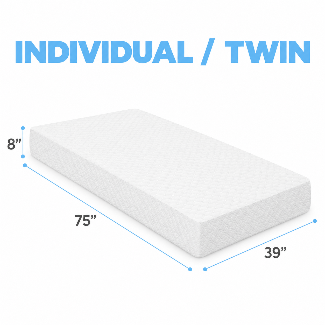 Otra vista de Colchón Memory Foam Individual de 8″