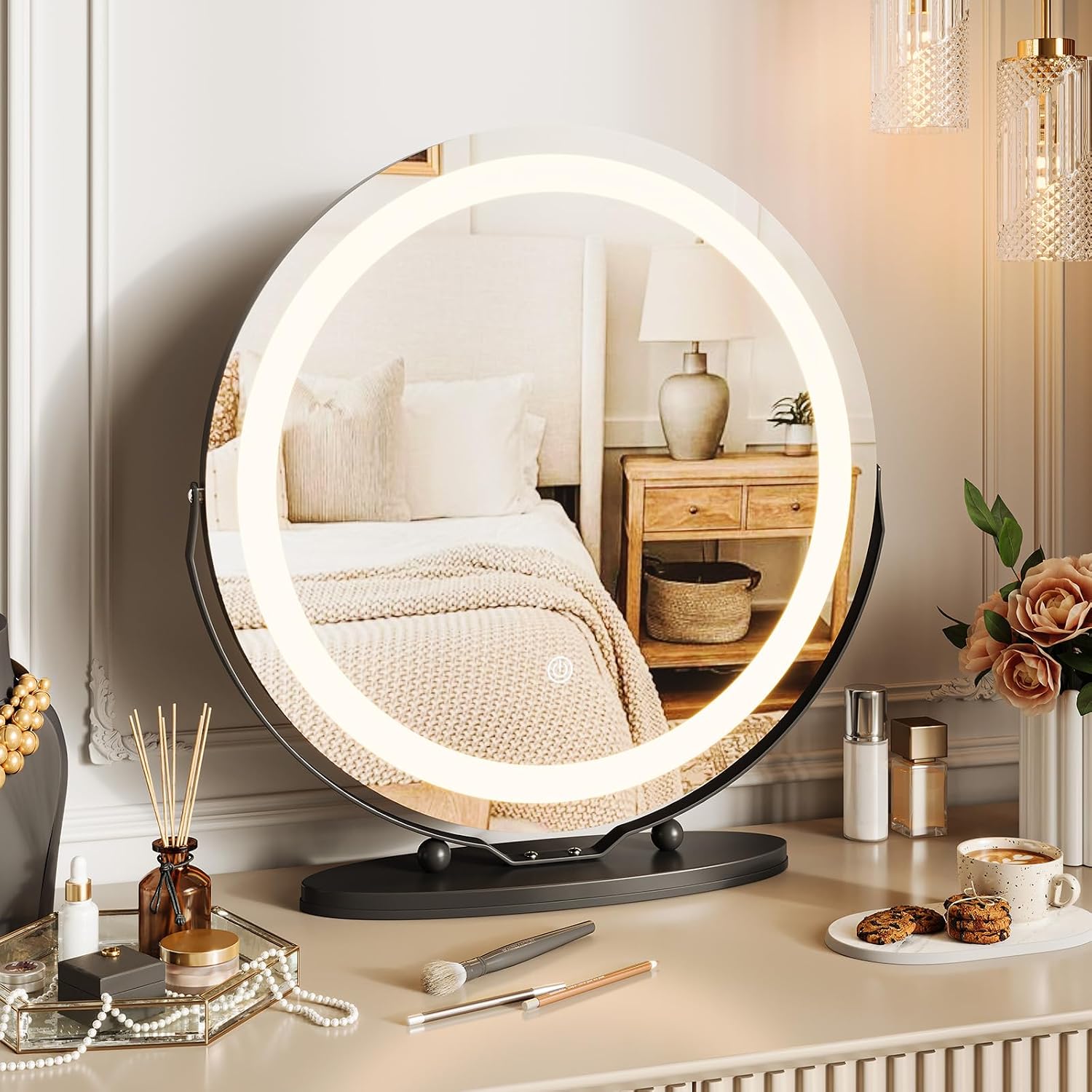 Espejo de tocador LED regulable de 3 tonos